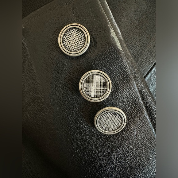 Vintage 80s 90s Bagatelle Boho Button Down Black Leather Blazer Jacket - Picture 8 of 14